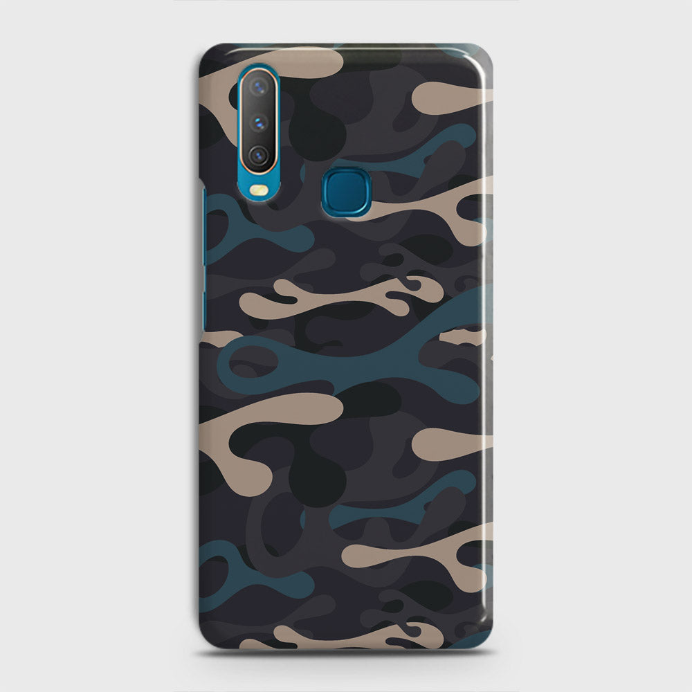 Vivo Y11 2019 Cover - Camo Series - Blue & Grey Design - Matte Finish - Snap On Hard Case with LifeTime Colors Guarantee