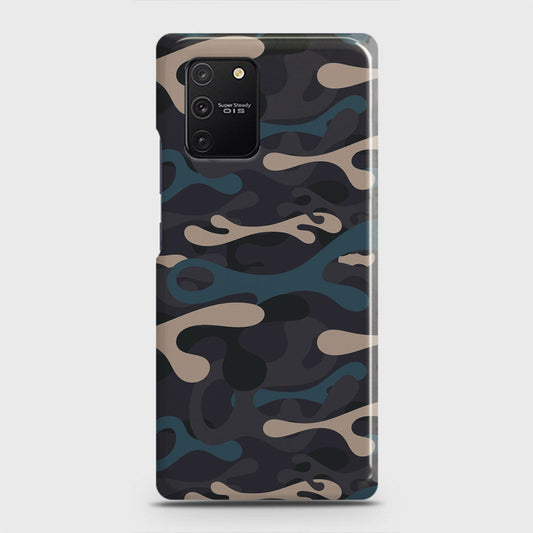 Samsung Galaxy M80s Cover - Camo Series - Blue & Grey Design - Matte Finish - Snap On Hard Case with LifeTime Colors Guarantee