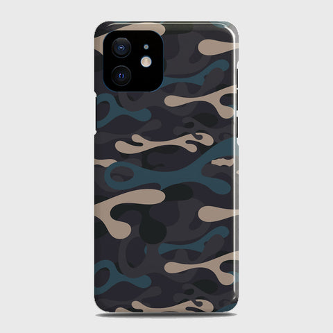 iPhone 12 Mini Cover - Camo Series - Blue & Grey Design - Matte Finish - Snap On Hard Case with LifeTime Colors Guarantee