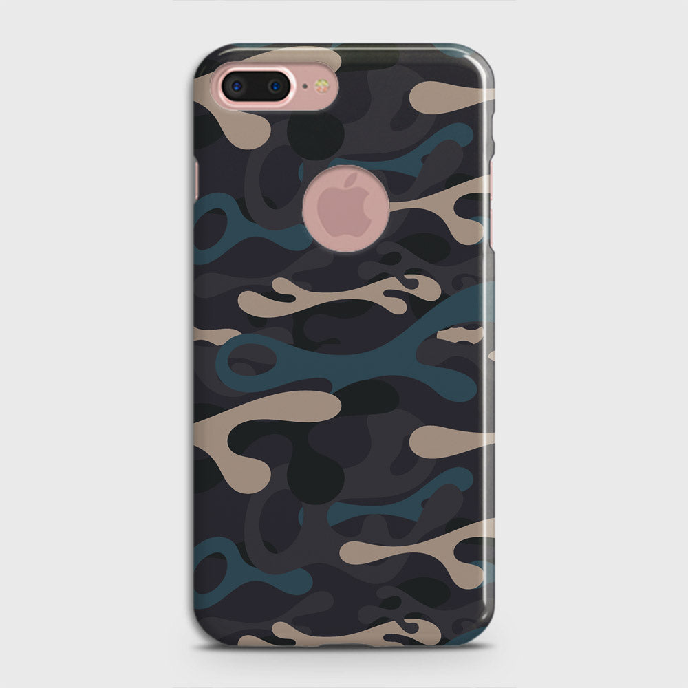iPhone 8 / 7 Logo Cover - Camo Series - Blue & Grey Design - Matte Finish - Snap On Hard Case with LifeTime Colors Guarantee