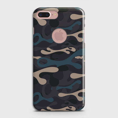 iPhone 8 / 7 Logo Cover - Camo Series - Blue & Grey Design - Matte Finish - Snap On Hard Case with LifeTime Colors Guarantee