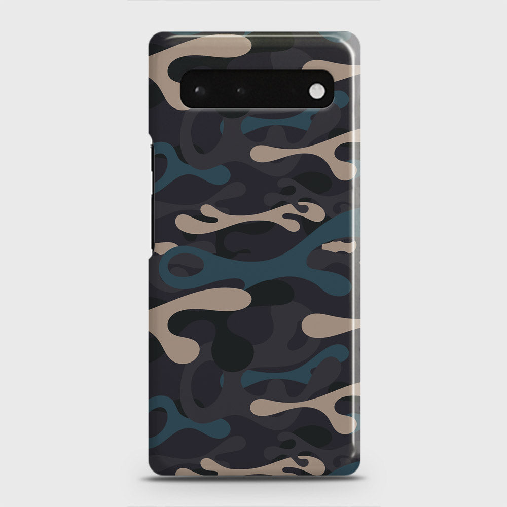 Google Pixel 6 Cover - Camo Series - Blue & Grey - Matte Finish - Snap On Hard Case with LifeTime Colors Guarantee