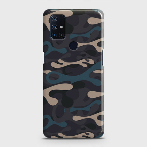 OnePlus Nord N10 5G Cover - Camo Series - Blue & Grey Design - Matte Finish - Snap On Hard Case with LifeTime Colors Guarantee