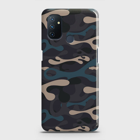 OnePlus Nord N100 Cover - Camo Series - Blue & Grey Design - Matte Finish - Snap On Hard Case with LifeTime Colors Guarantee