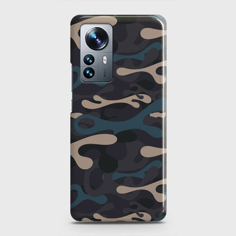 Xiaomi 12 Cover - Camo Series - Blue & Grey Design - Matte Finish - Snap On Hard Case with LifeTime Colors Guarantee