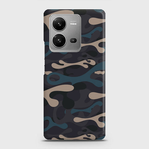Vivo V25 Cover - Camo Series - Blue & Grey Design - Matte Finish - Snap On Hard Case with LifeTime Colors Guarantee
