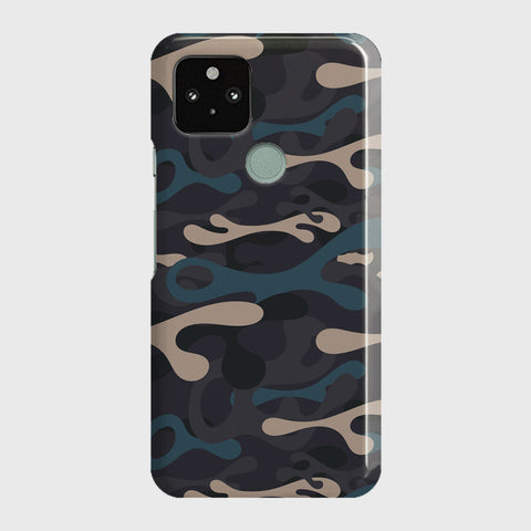 Google Pixel 5 +XL Cover - Camo Series - Blue & Grey - Matte Finish - Snap On Hard Case with LifeTime Colors Guarantee