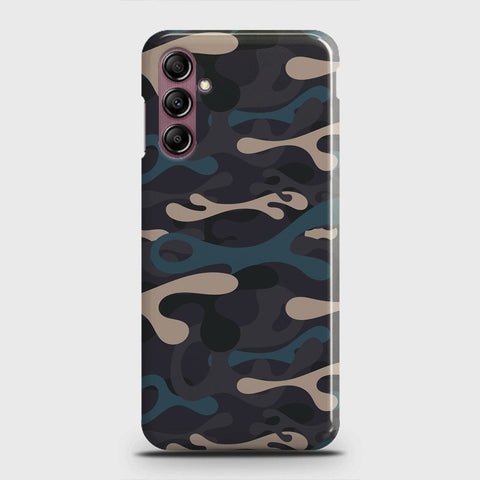Samsung Galaxy A14 4G Cover - Camo Series - Blue & Grey Design - Matte Finish - Snap On Hard Case with LifeTime Colors Guarantee