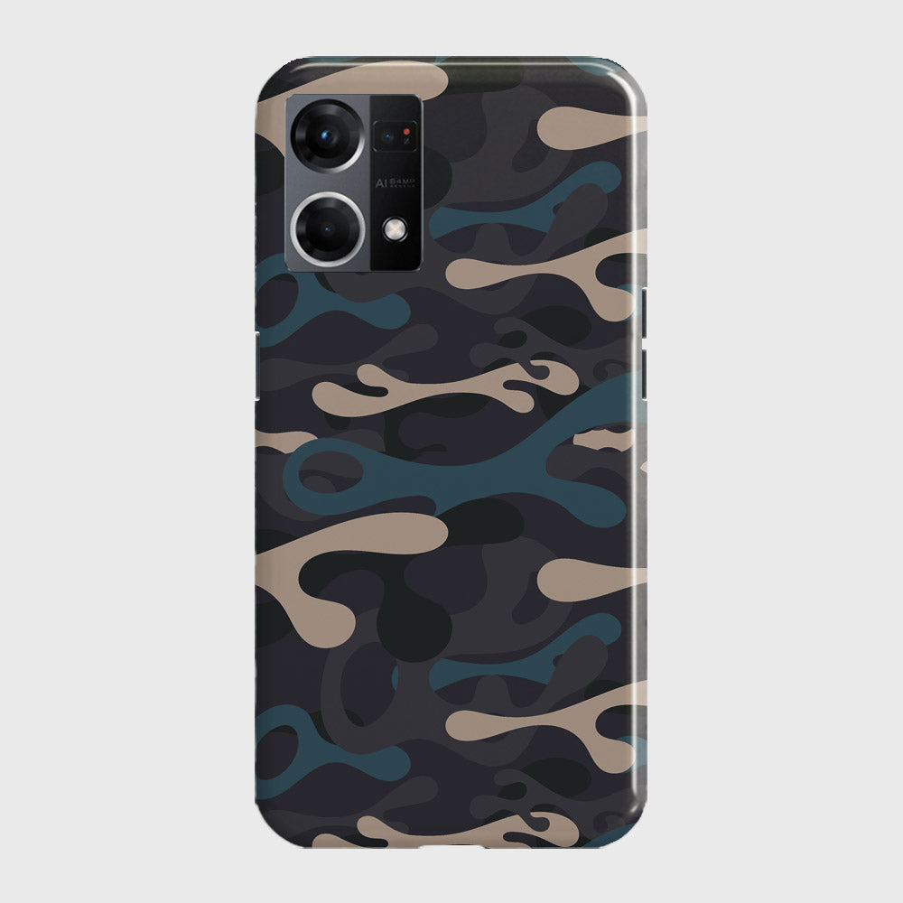Oppo F21 Pro 4G Cover - Camo Series - Blue & Grey Design - Matte Finish - Snap On Hard Case with LifeTime Colors Guarantee