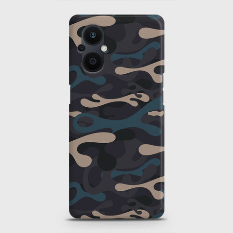 Oppo F21 Pro 5G Cover - Camo Series - Blue & Grey Design - Matte Finish - Snap On Hard Case with LifeTime Colors Guarantee