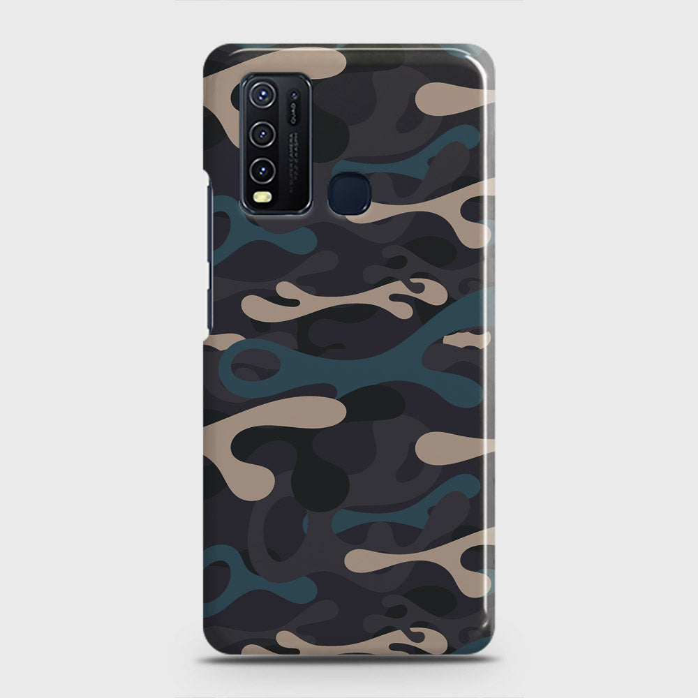 Vivo Y30  Cover - Camo Series - Blue & Grey Design - Matte Finish - Snap On Hard Case with LifeTime Colors Guarantee