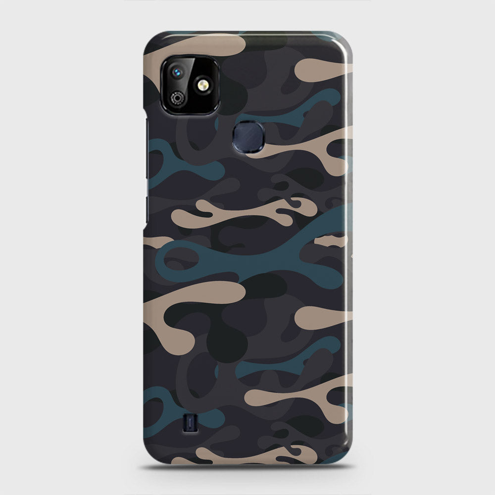 Infinix Smart HD 2021 Cover - Camo Series - Blue & Grey Design - Matte Finish - Snap On Hard Case with LifeTime Colors Guarantee