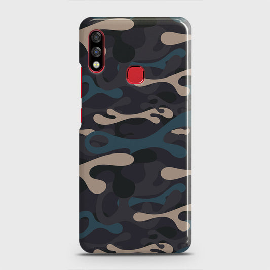 Infinix Hot 7 Pro Cover - Camo Series - Blue & Grey Design - Matte Finish - Snap On Hard Case with LifeTime Colors Guarantee