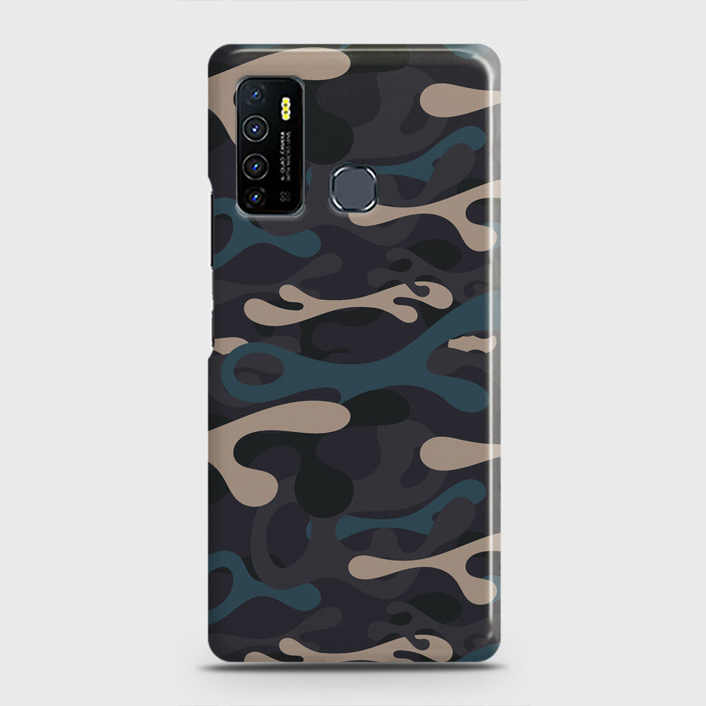 Infinix Hot 9 Cover - Camo Series - Blue & Grey Design - Matte Finish - Snap On Hard Case with LifeTime Colors Guarantee
