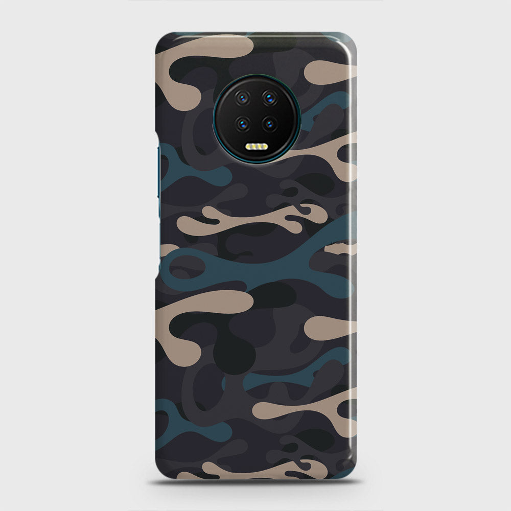 Infinix Note 7 Cover - Camo Series - Blue & Grey Design - Matte Finish - Snap On Hard Case with LifeTime Colors Guarantee
