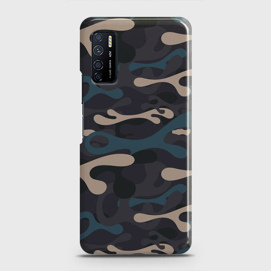 Infinix Note 7 Lite Cover - Camo Series - Blue & Grey Design - Matte Finish - Snap On Hard Case with LifeTime Colors Guarantee
