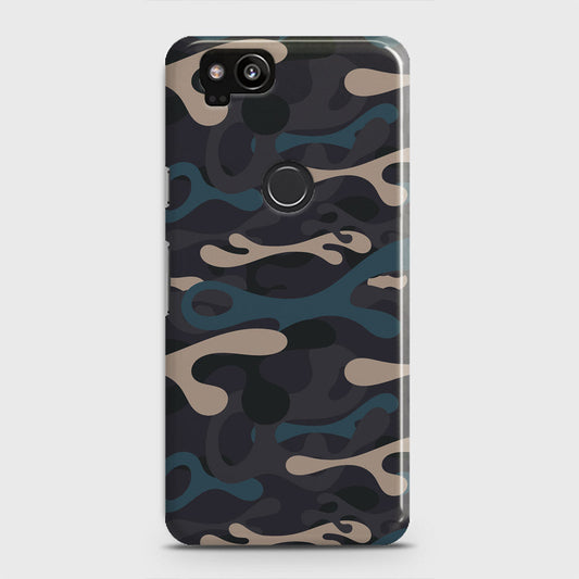 Google Pixel 2 Cover - Camo Series - Blue & Grey - Matte Finish - Snap On Hard Case with LifeTime Colors Guarantee