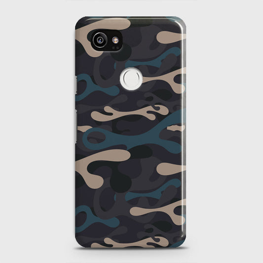 Google Pixel 2 XL Cover - Camo Series - Blue & Grey - Matte Finish - Snap On Hard Case with LifeTime Colors Guarantee