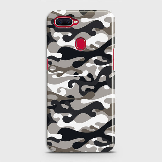 Oppo A7 Cover - Camo Series - Black & Olive Design - Matte Finish - Snap On Hard Case with LifeTime Colors Guarantee