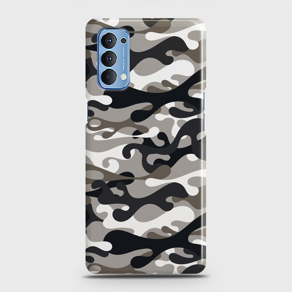 Oppo Reno 4 4G Cover - Camo Series - Black & Olive Design - Matte Finish - Snap On Hard Case with LifeTime Colors Guarantee