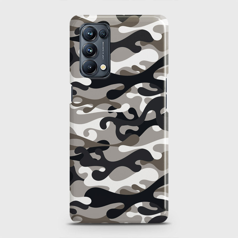 Oppo Reno 5 4G Cover - Camo Series - Black & Olive Design - Matte Finish - Snap On Hard Case with LifeTime Colors Guarantee