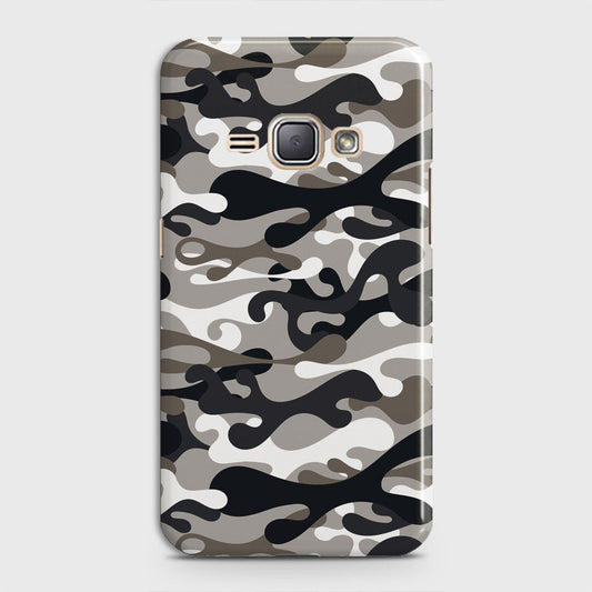 Samsung Galaxy J1 2016 / J120 Cover - Camo Series - Black & Olive Design - Matte Finish - Snap On Hard Case with LifeTime Colors Guarantee