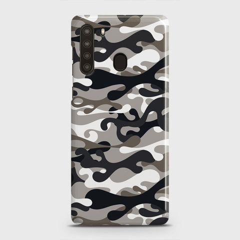 Samsung Galaxy A21 Cover - Camo Series - Black & Olive Design - Matte Finish - Snap On Hard Case with LifeTime Colors Guarantee