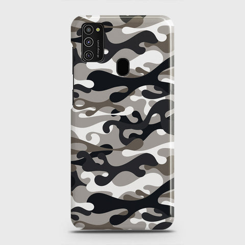 Samsung Galaxy M21 Cover - Camo Series - Black & Olive Design - Matte Finish - Snap On Hard Case with LifeTime Colors Guarantee