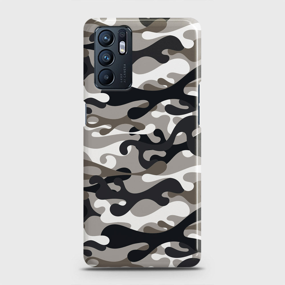 Oppo Reno 6 Cover - Camo Series - Black & Olive Design - Matte Finish - Snap On Hard Case with LifeTime Colors Guarantee