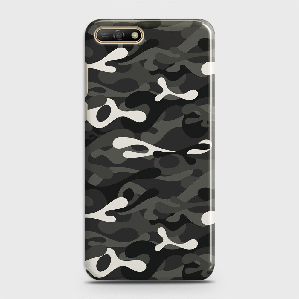Huawei Y6 2018 Cover - Camo Series - Ranger Grey Design - Matte Finish - Snap On Hard Case with LifeTime Colors Guarantee