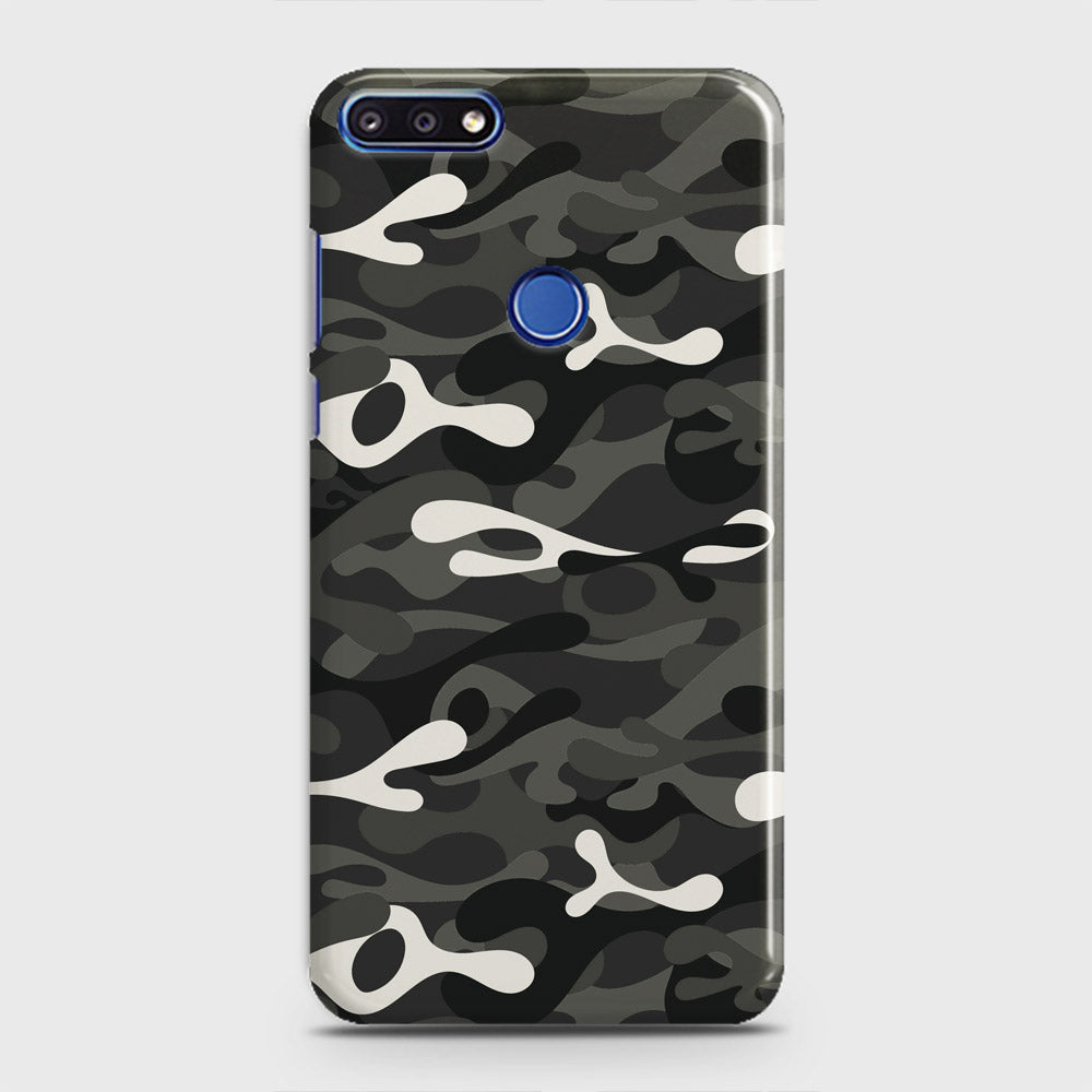 Huawei Y7 Prime 2018 Cover - Camo Series - Ranger Grey Design - Matte Finish - Snap On Hard Case with LifeTime Colors Guarantee