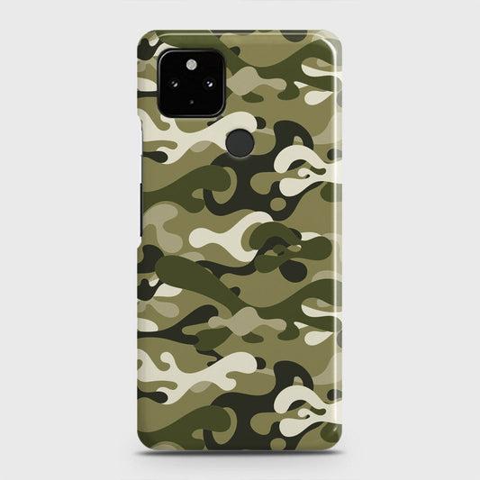 Google Pixel 5 Cover - Camo Series - Light Green Design - Matte Finish - Snap On Hard Case with LifeTime Colors Guarantee