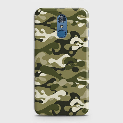 LG Q7 Cover - Camo Series  - Light Green Design - Matte Finish - Snap On Hard Case with LifeTime Colors Guarantee