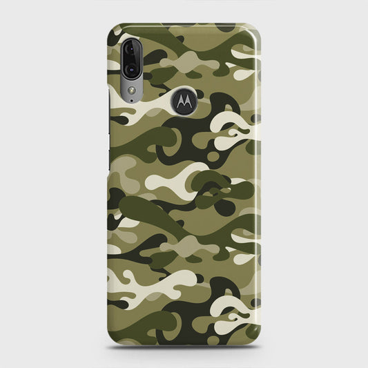 Motorola Moto E6 Plus Cover - Camo Series - Light Green Design - Matte Finish - Snap On Hard Case with LifeTime Colors Guarantee