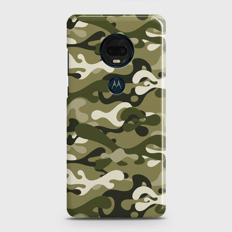 Motorola Moto G7 Plus Cover - Camo Series - Light Green Design - Matte Finish - Snap On Hard Case with LifeTime Colors Guarantee