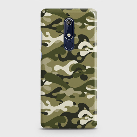 Nokia 5.1 Cover - Camo Series - Light Green Design - Matte Finish - Snap On Hard Case with LifeTime Colors Guarantee
