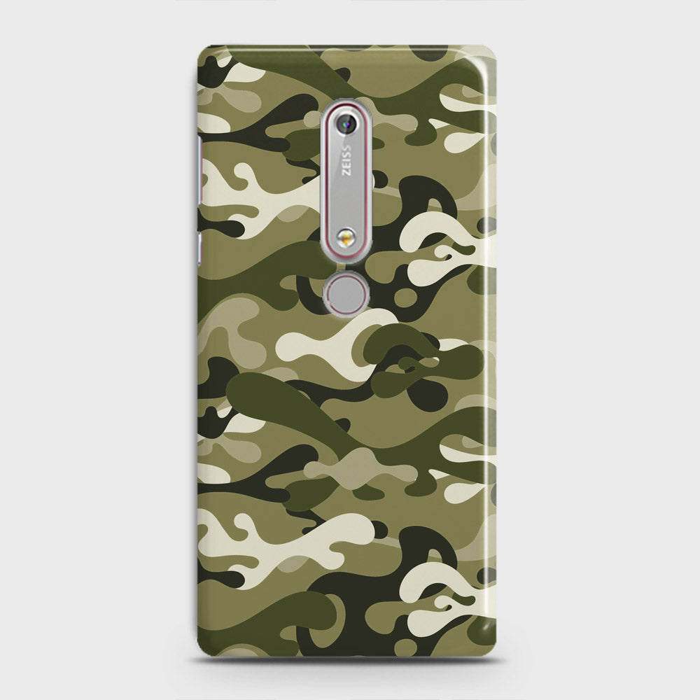 Nokia 6.1 Cover - Camo Series - Light Green Design - Matte Finish - Snap On Hard Case with LifeTime Colors Guarantee