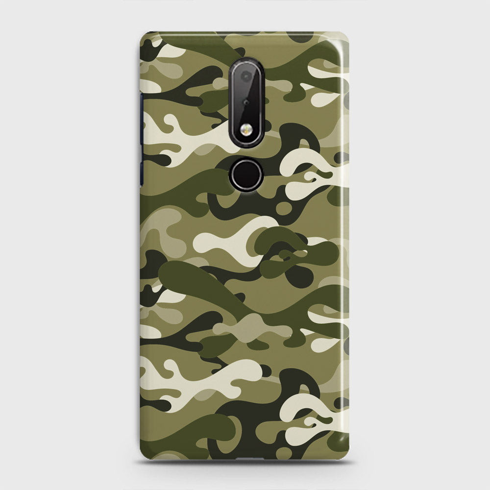 Nokia 6.1 Plus Cover - Camo Series - Light Green Design - Matte Finish - Snap On Hard Case with LifeTime Colors Guarantee