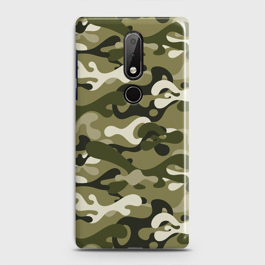 Nokia 6.1 Plus Cover - Camo Series - Light Green Design - Matte Finish - Snap On Hard Case with LifeTime Colors Guarantee