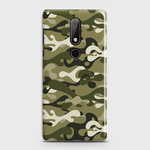 Nokia 6.1 Plus Cover - Camo Series - Light Green Design - Matte Finish - Snap On Hard Case with LifeTime Colors Guarantee