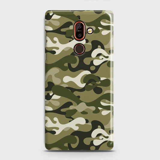 Nokia 7 Plus Cover - Camo Series - Light Green Design - Matte Finish - Snap On Hard Case with LifeTime Colors Guarantee