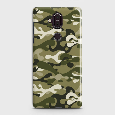 Nokia 8.1 Cover - Camo Series - Light Green Design - Matte Finish - Snap On Hard Case with LifeTime Colors Guarantee