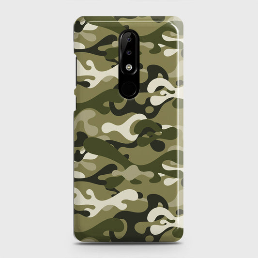 Nokia 5.1 Plus / Nokia X5  Cover - Camo Series - Light Green Design - Matte Finish - Snap On Hard Case with LifeTime Colors Guarantee