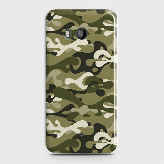 HTC U11  Cover - Camo Series - Light Green Design - Matte Finish - Snap On Hard Case with LifeTime Colors Guarantee