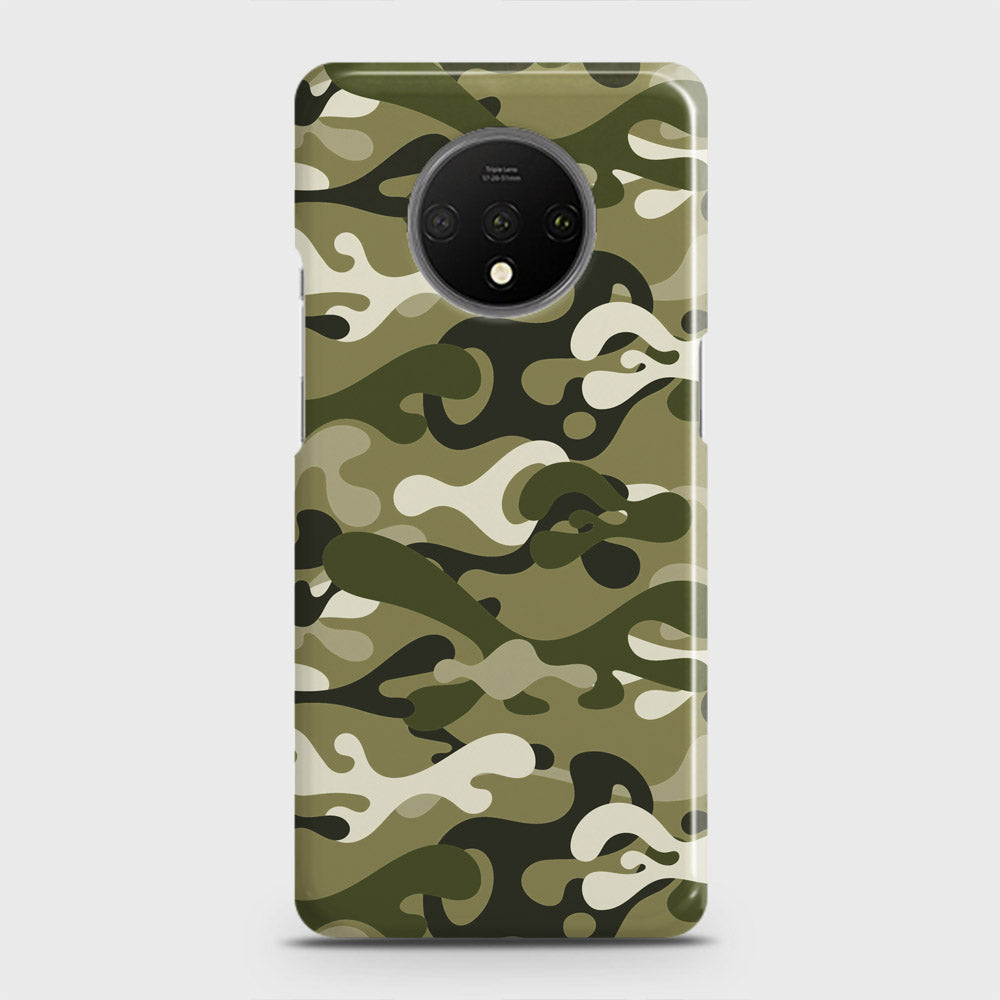 OnePlus 7T Cover - Camo Series - Light Green Design - Matte Finish - Snap On Hard Case with LifeTime Colors Guarantee