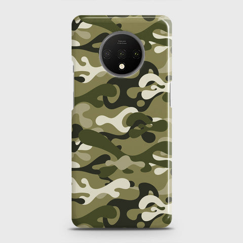 OnePlus 7T Cover - Camo Series - Light Green Design - Matte Finish - Snap On Hard Case with LifeTime Colors Guarantee
