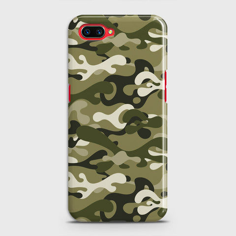 Oppo A3S Cover - Camo Series - Light Green Design - Matte Finish - Snap On Hard Case with LifeTime Colors Guarantee