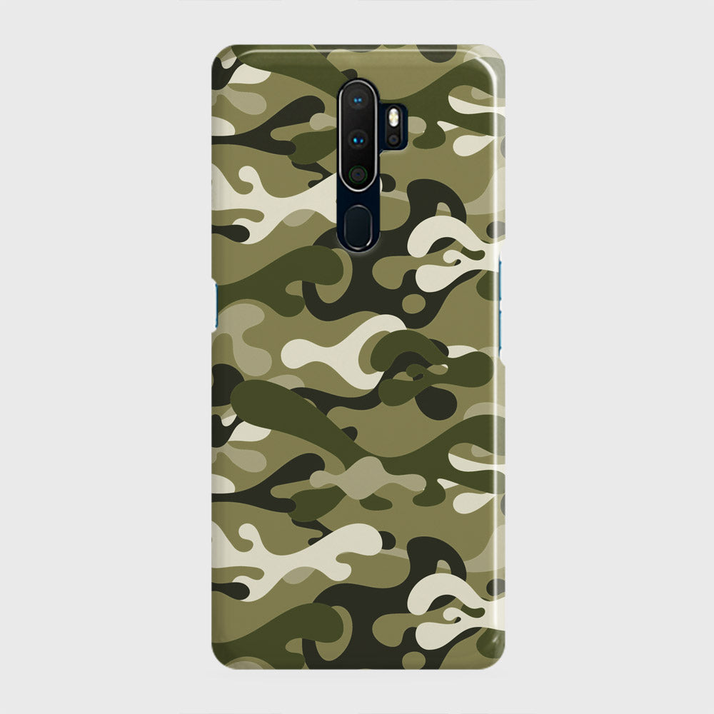 Oppo A9 2020 Cover - Camo Series - Light Green Design - Matte Finish - Snap On Hard Case with LifeTime Colors Guarantee