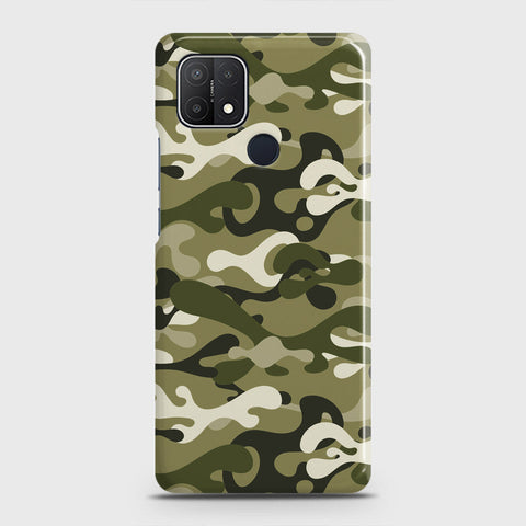 Oppo A15 Cover - Camo Series - Light Green Design - Matte Finish - Snap On Hard Case with LifeTime Colors Guarantee