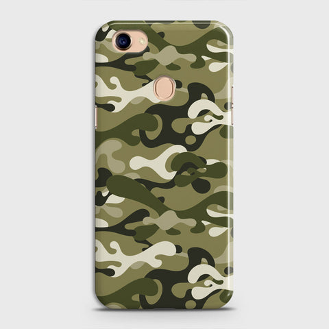 Oppo F7 Cover - Camo Series - Light Green Design - Matte Finish - Snap On Hard Case with LifeTime Colors Guarantee